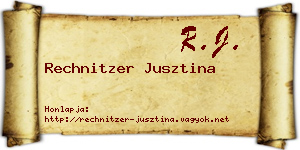 Rechnitzer Jusztina névjegykártya